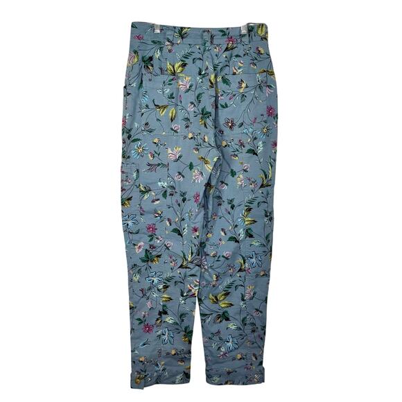 Anthropologie Victoria Blue Floral High Rise Cargo Pants 0 - Picture 3 of 15